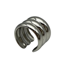 Ear Cuff Triple Wave in Acciaio Silver