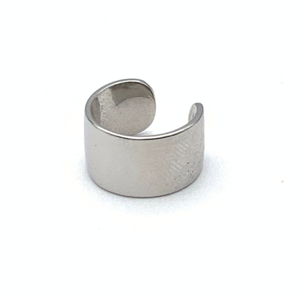 ear cuff in argento 925 silver fascia larga liscio specchiato