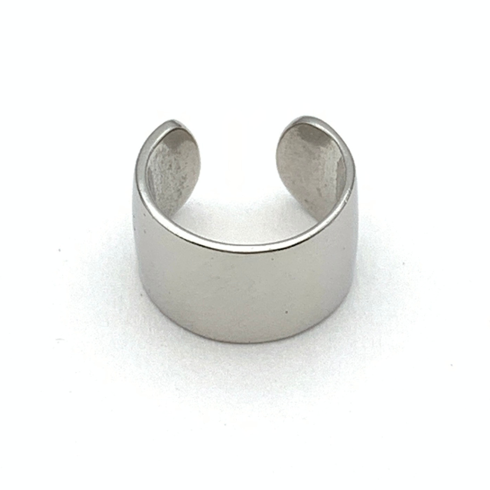 ear cuff in argento 925 silver fascia larga liscio specchiato