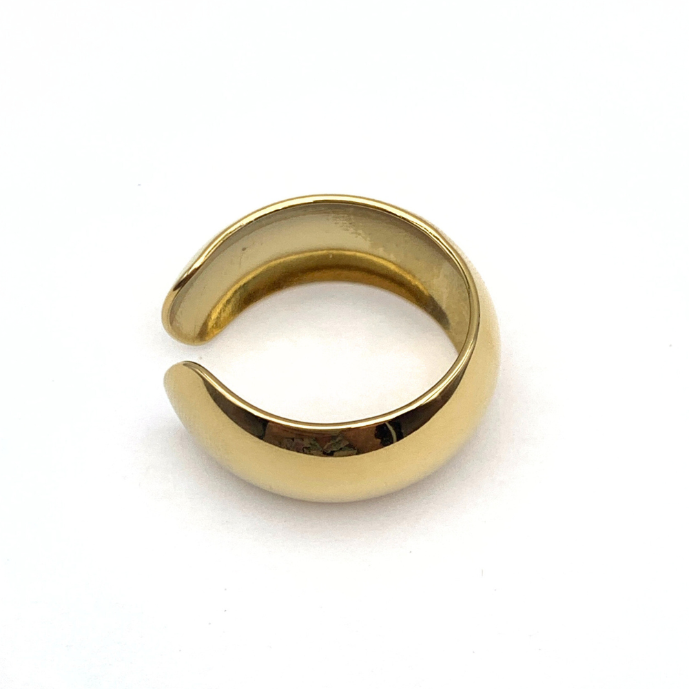 Ear Cuff Bombato in Acciaio Gold
