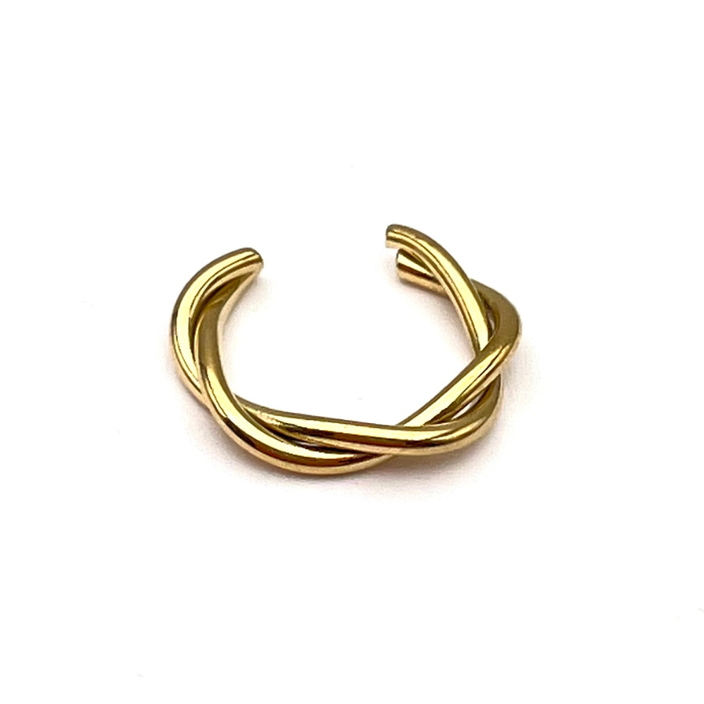Ear Cuff Intrecciato in Acciaio Gold