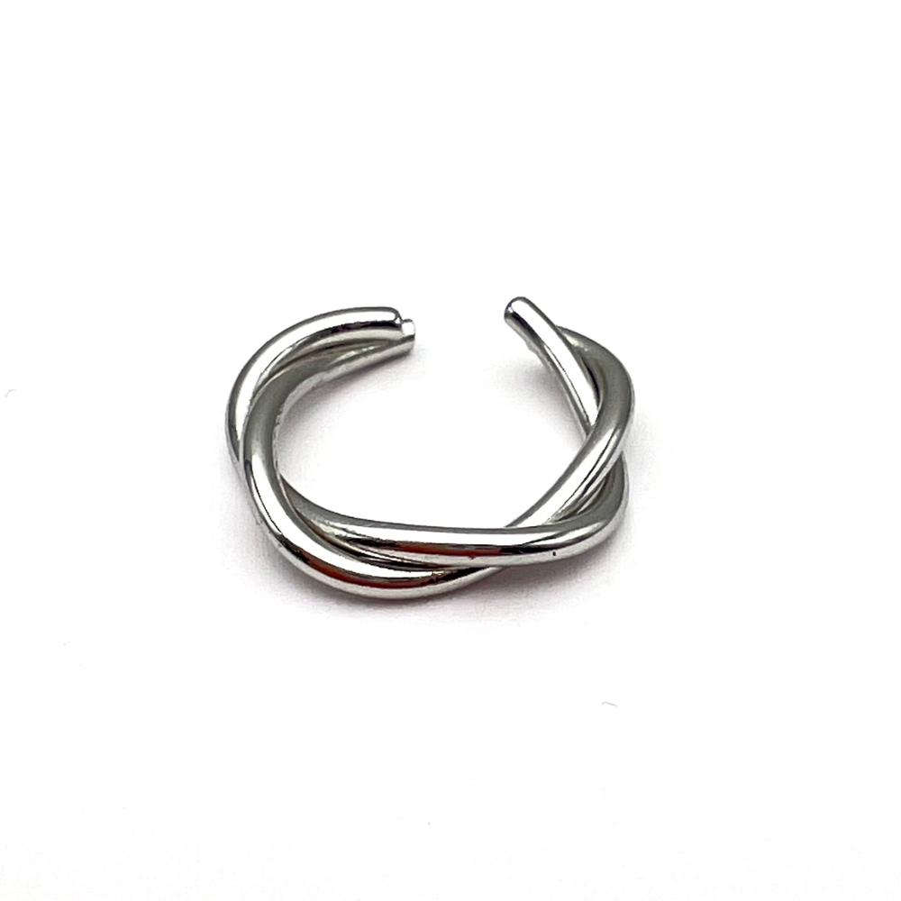 Ear Cuff Intrecciato in Acciaio Silver