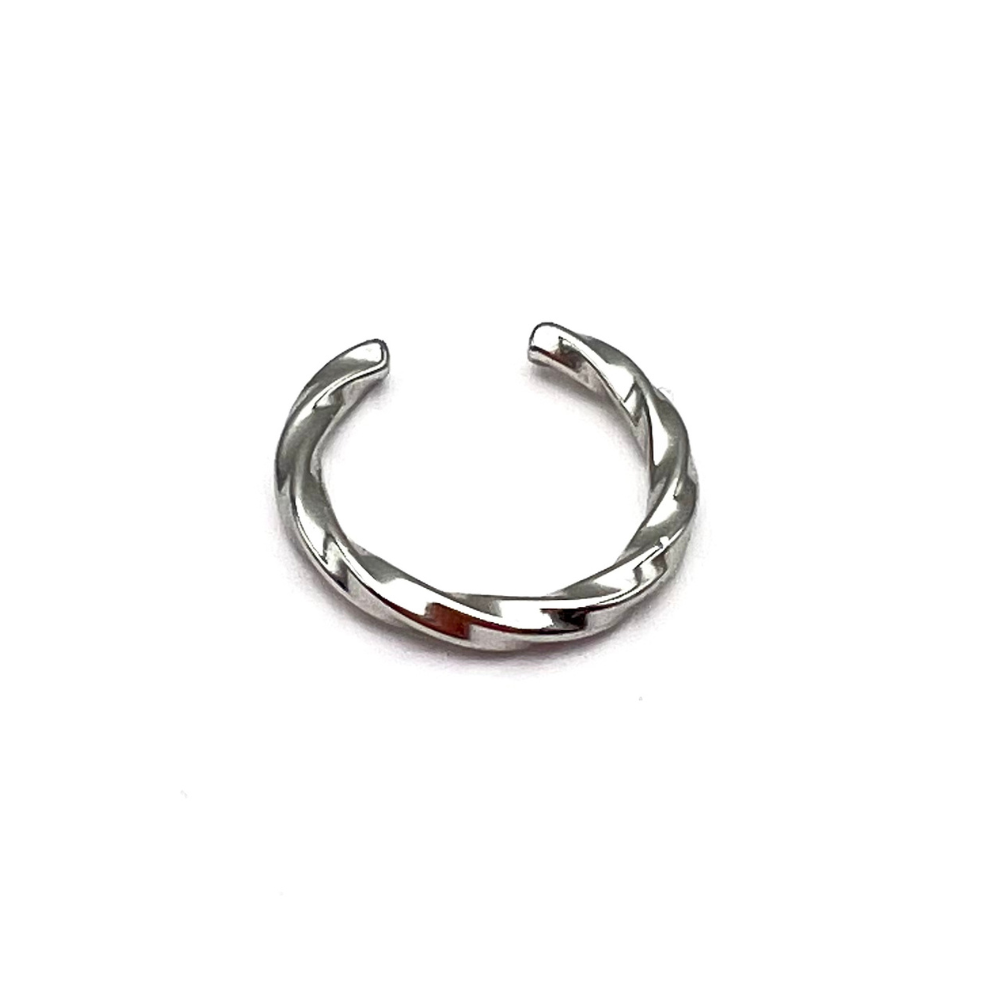 Ear Cuff Intrecciato Mini in Acciaio Silver