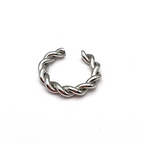 Ear Cuff Torchon in Acciaio Silver