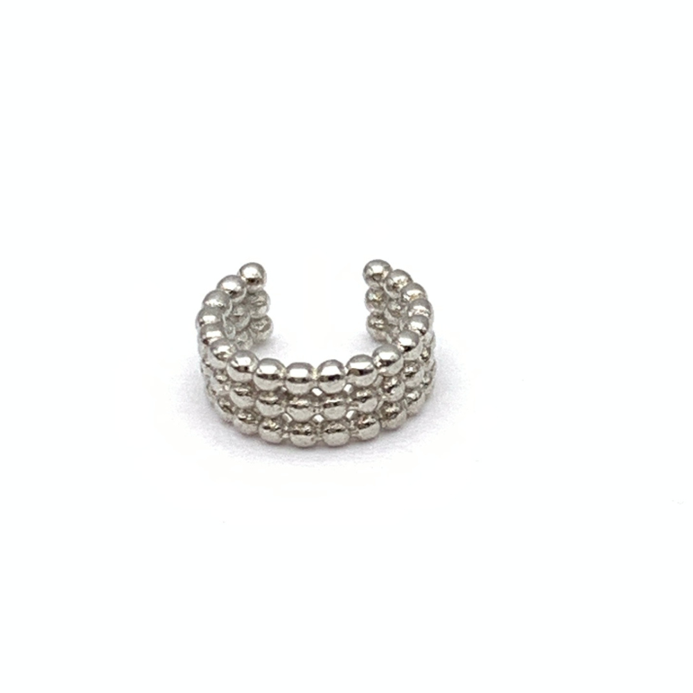 Ear Cuff Tris Bubble in Argento Silver