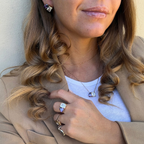Orecchini Emily Viola in Acciaio Gold