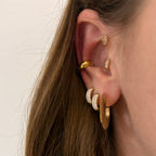 Orecchini Flat Hoops in Acciaio Gold