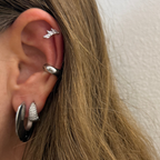 Orecchini Flat Hoops in Acciaio Silver