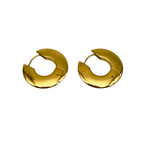 Orecchini Flat Hoops in Acciaio Gold