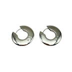 Orecchini Flat Hoops in Acciaio Silver