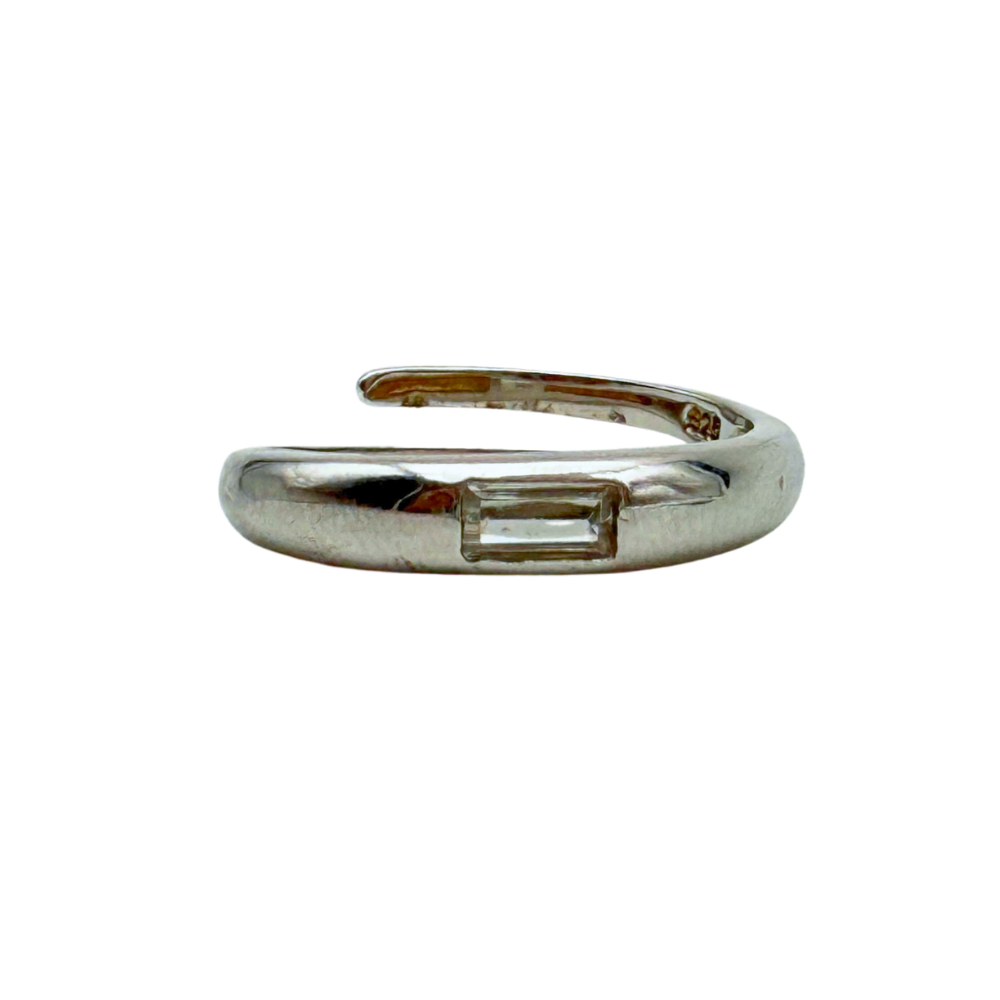 Anello Gemma Ring Rettangolare in Argento 925