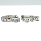 orecchino cuore con zirconi bianchi in argento silver