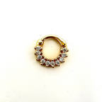 mini mono hoop cerchietto gold zirconi bianchi