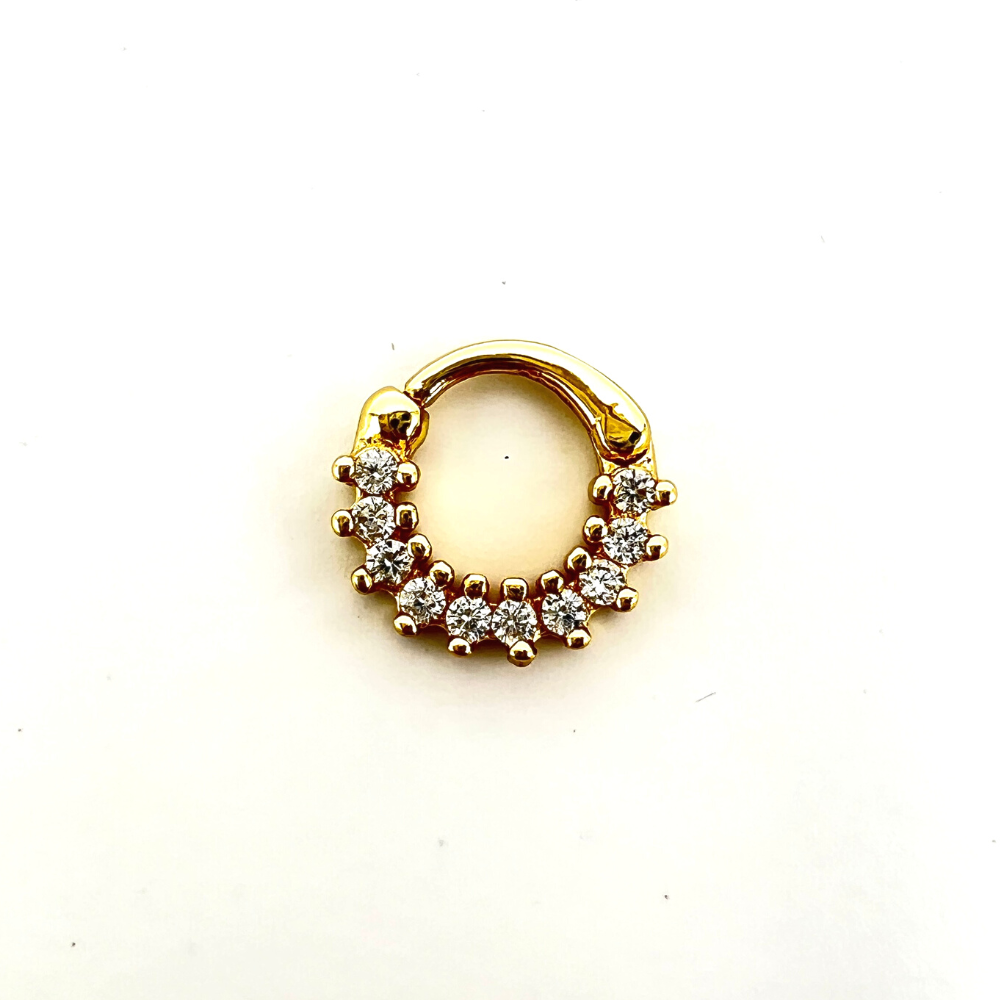 mini mono hoop cerchietto gold zirconi bianchi