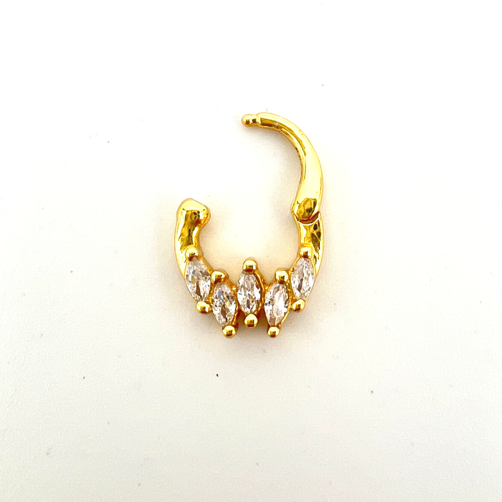 hoop gold con micro zirconi ovali in argento placcato oro