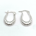 Orecchini Torchon Ovali Minimal in Argento Silver
