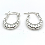 Orecchini Torchon Ovali Minimal in Argento Silver