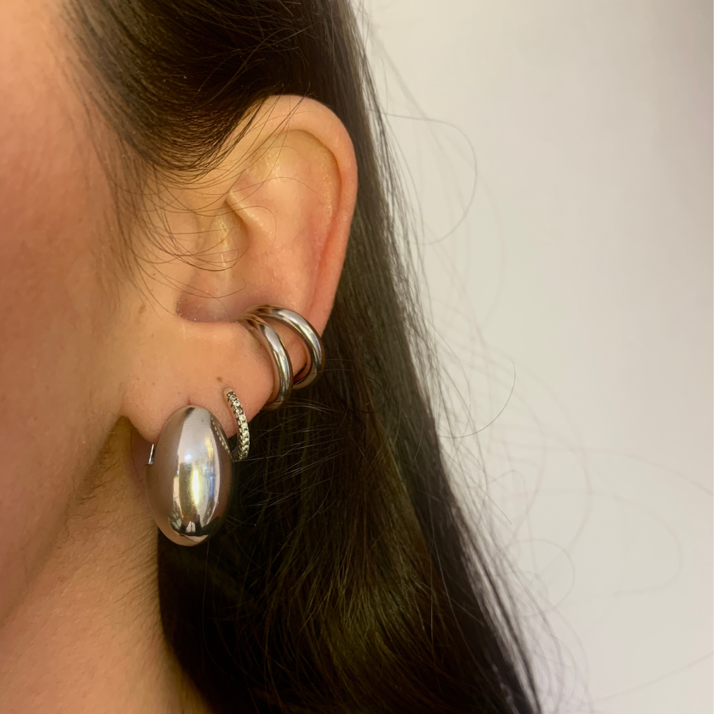 Hoops Eggs in Acciaio Silver