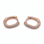 Hoops Squadrati Zirconi Bianchi in Argento Rosè