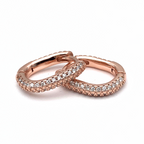 Hoops Squadrati Zirconi Bianchi in Argento Rosè