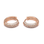 Hoops Tondi Zirconi Bianchi in Argento Rosè