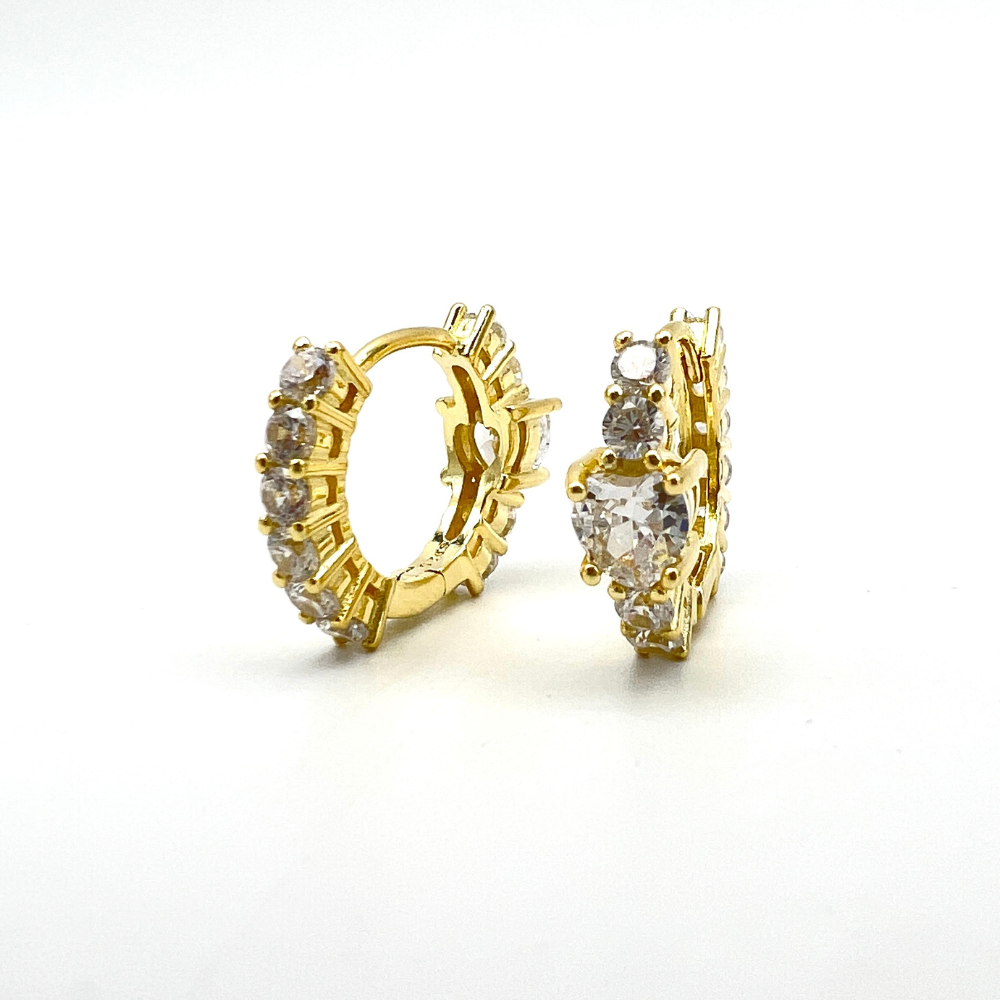 hoops gold zirconi bianchi