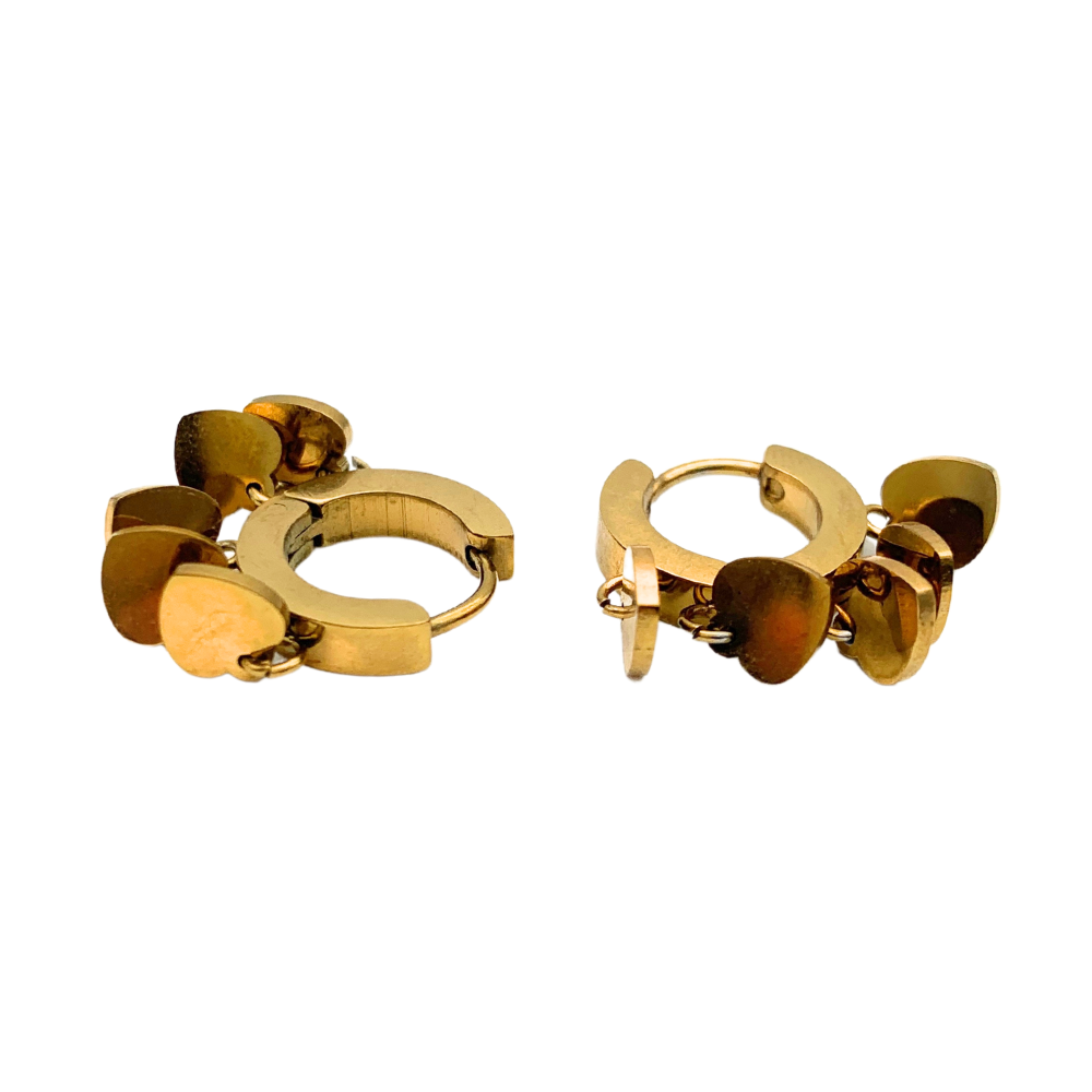 Hoops Hearts in Acciaio Gold