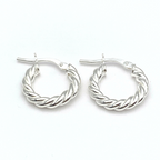 Orecchini Torchon Minimal in Argento Silver