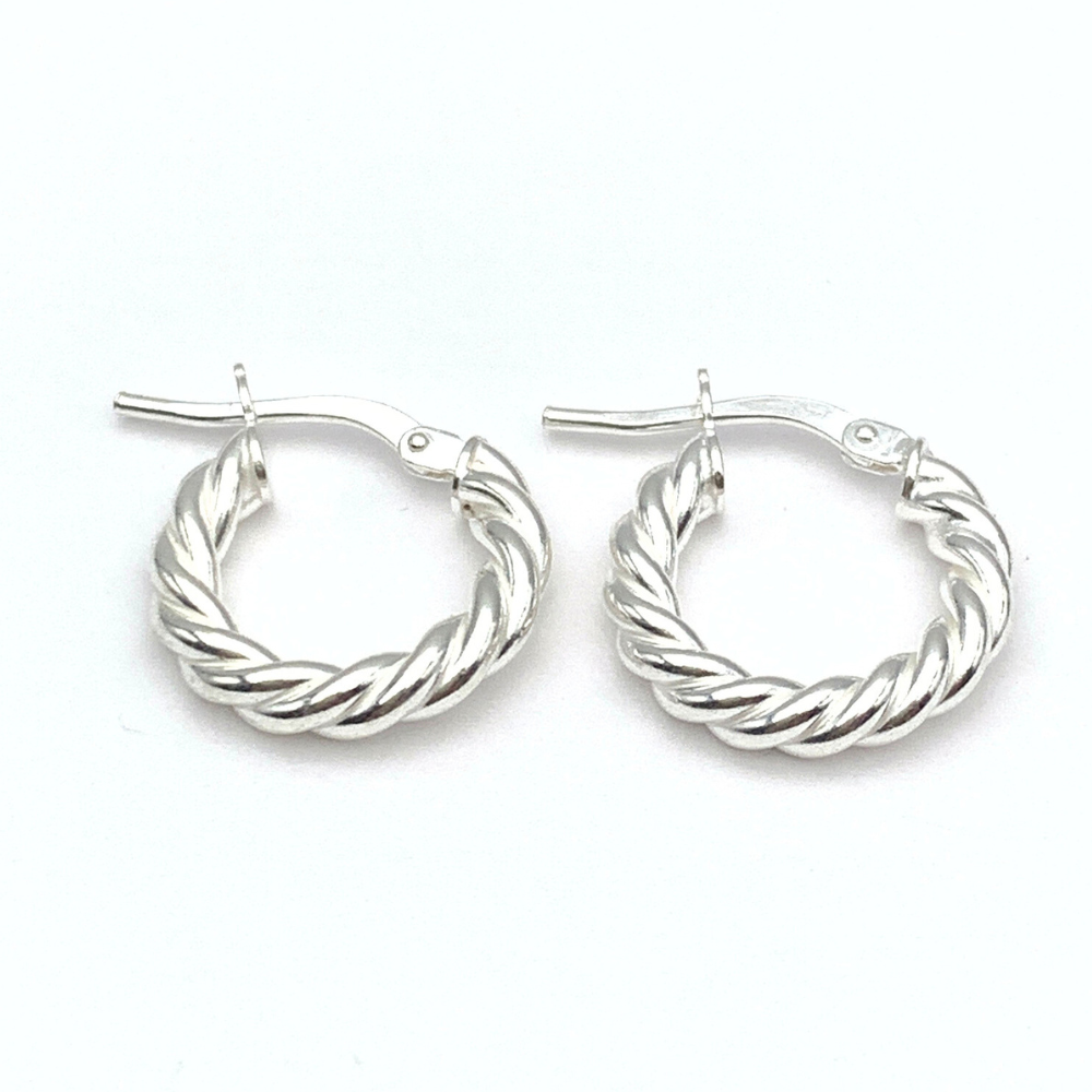 Orecchini Torchon Minimal in Argento Silver