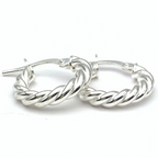 Orecchini Torchon Minimal in Argento Silver