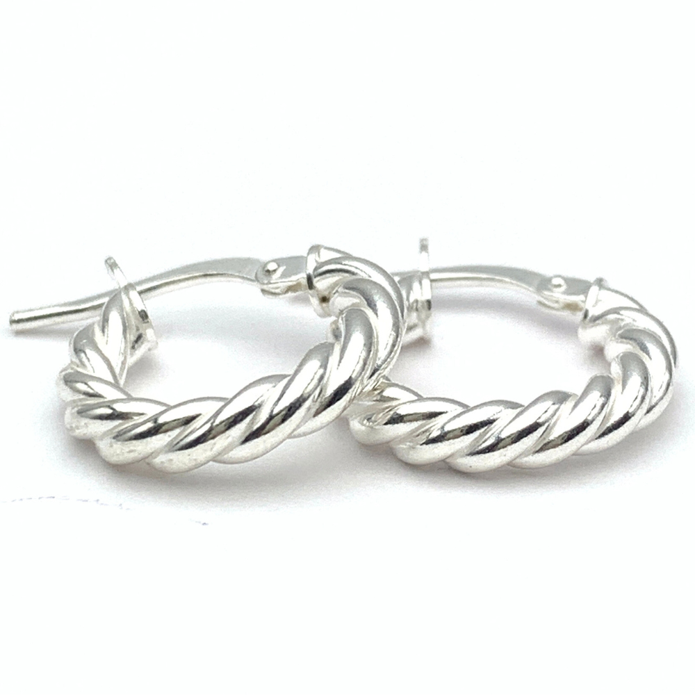 Orecchini Torchon Minimal in Argento Silver