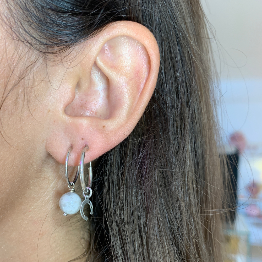 Hoops Pietra Grigia in Argento Silver