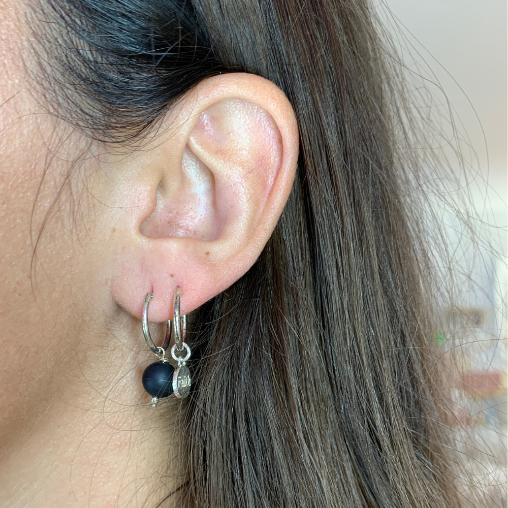Hoops Pietra Nera in Argento Silver