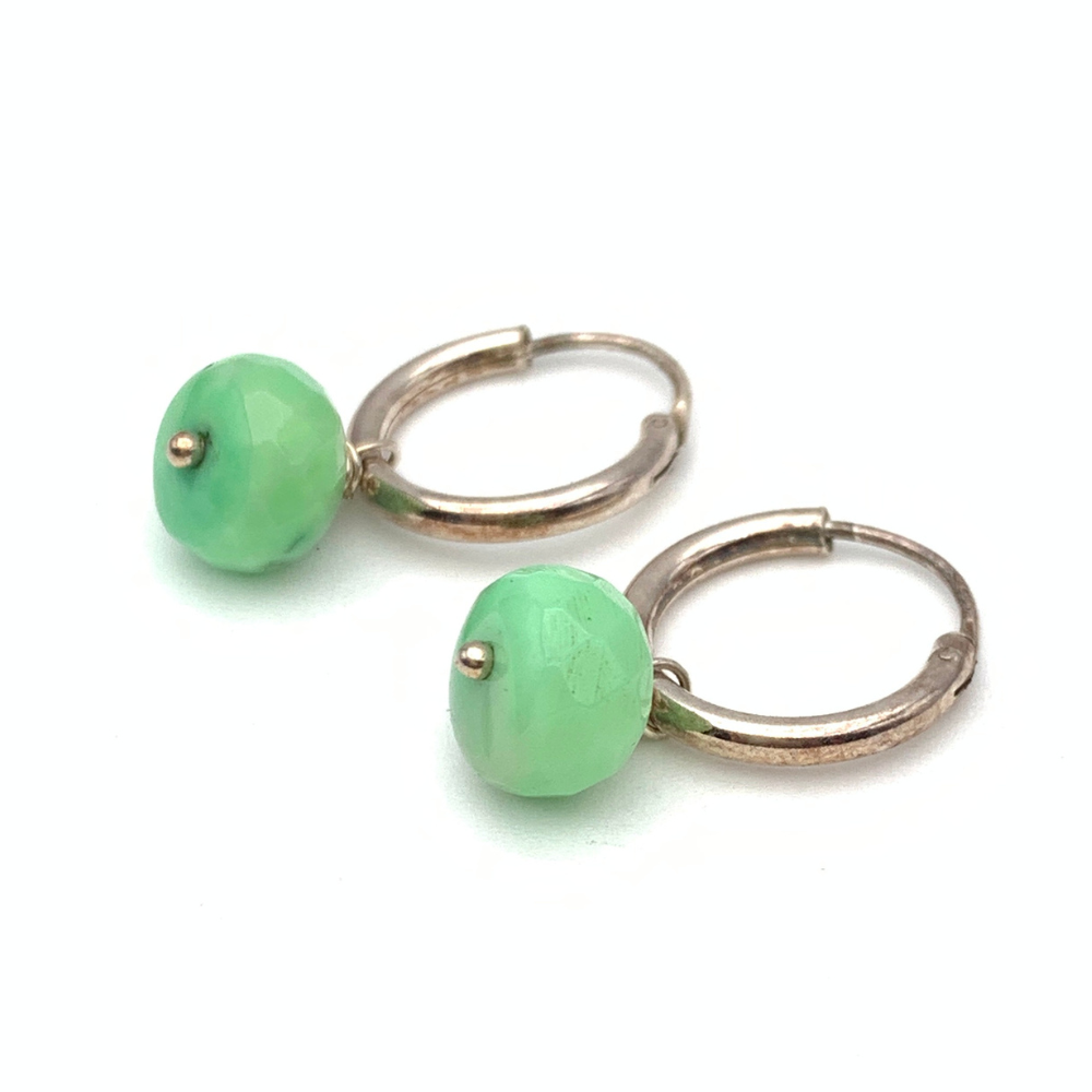 Hoops Pietra Verde in Argento Silver