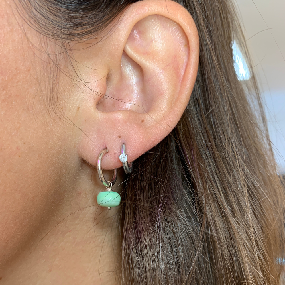Hoops Pietra Verde in Argento Silver