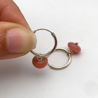 orecchini in argento 925 con pietra rosa