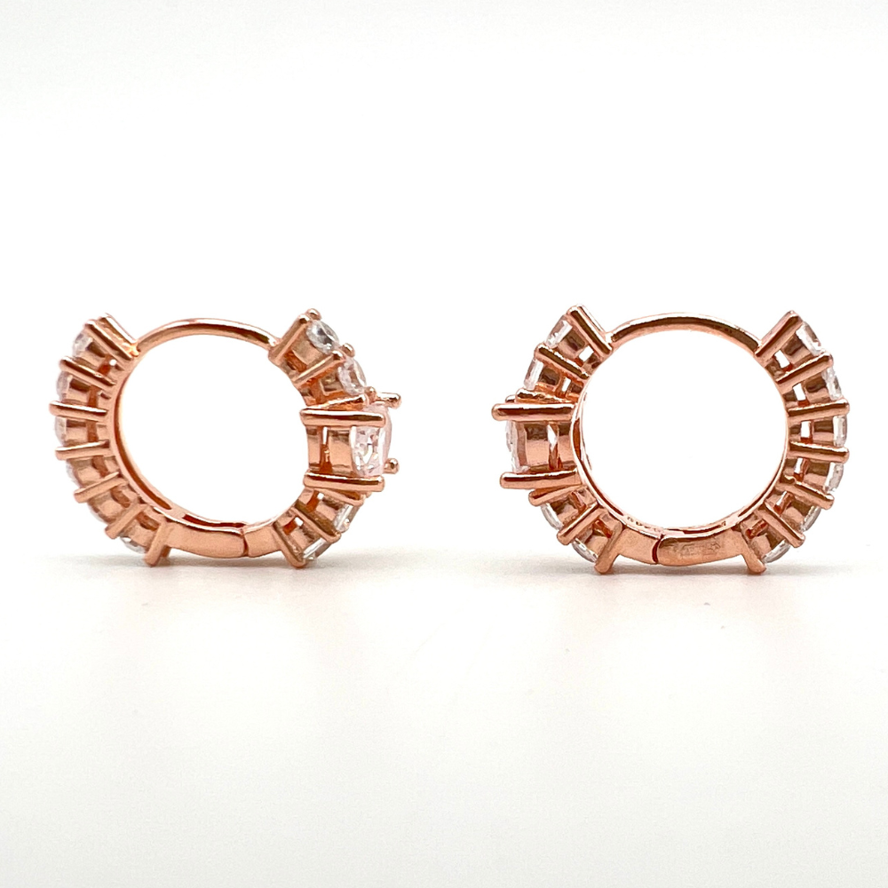 hoops rosè con zirconi bianchi