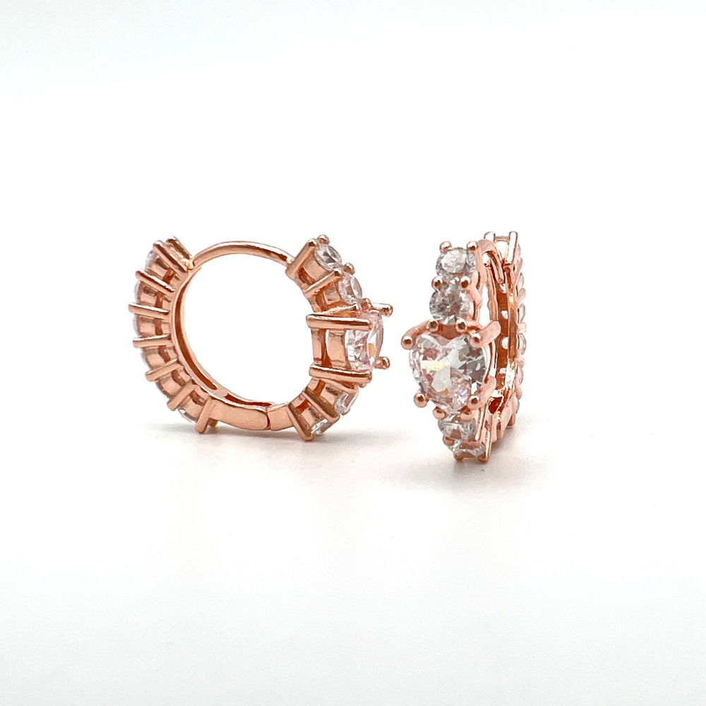 hoops rosè con zirconi bianchi