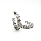 orecchini silver zirconi bianchi