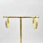 hoops in argento placcati oro con zirconi bianchi
