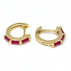 Mono Hoop Zirconi Fucsia in Argento Gold