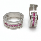 Orecchini Glimmering con Zirconi Fucsia in Argento Silver