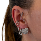 Orecchini Love con Strass in Acciaio Silver