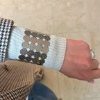 Bracciale Manetta Rigido con Medaglie Martellate in Acciaio Silver - WJ Gioielli