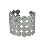 Bracciale Manetta Rigido con Medaglie Martellate in Acciaio Silver - WJ Gioielli