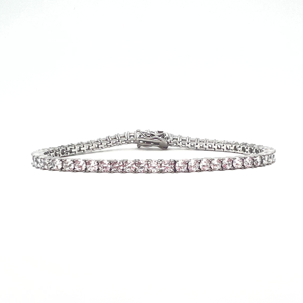 Bracciale Maxi Tennis Zirconi Bianchi in Argento Silver - WJ Gioielli