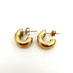 mini hoops in acciaio gold