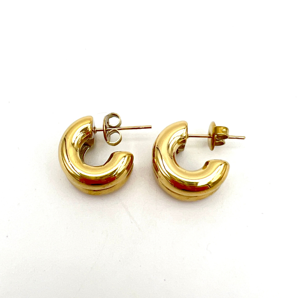 mini hoops in acciaio gold