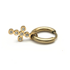 Mono Orecchino Croce in Acciaio Gold