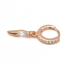 Mono Hoop Zircone Pendente Ovale in Argento Rosè